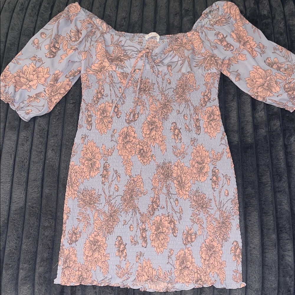 Blush Floral Patterned Mini Dress